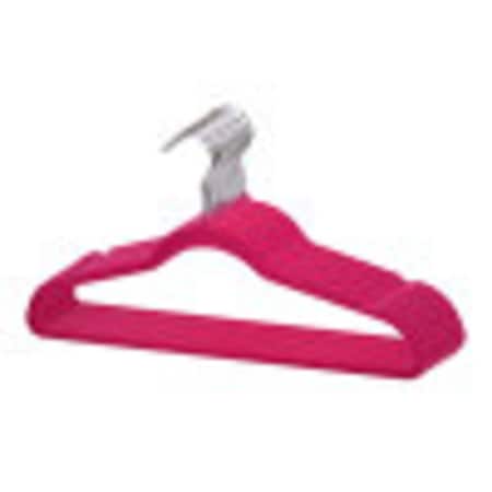 Home Basics 10 Piece Velvet Hanger, Fuchsia FH01148